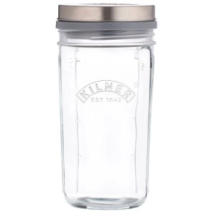 Set fermentazione kefir Kilner 0,5 l: vetro con filtro e coperchio per la conservazione degli alimenti.