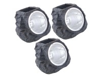 Eglo LED-Solarleuchte Stein Grau 3er-Set