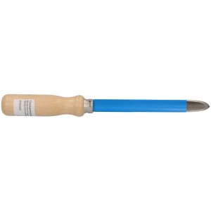 Gouge à gorge, 150 mm, avec manche en bois et tige bleue, pour le rabotage et le burinage.