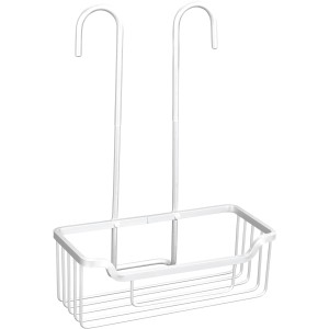 Étagère de douche Wenko Milo, aluminium blanc, à suspendre à la robinetterie de douche.