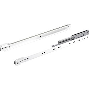 Guide a rulli Hettich a estrazione parziale, 400 mm, acciaio verniciato a polvere, bianco, 1 pezzo.
