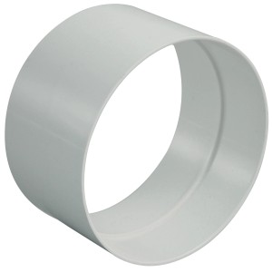 Connettore Marley per tubo tondo sistema 125, plastica bianca.