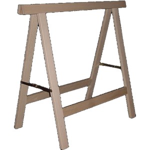 Cavalletto da lavoro pieghevole in faggio, 90x80 cm, ideale per officina e cantiere.