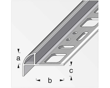 Profilo per gradino Alluminio Argento (HxLxP) 0,8 x 2 x 250 cm