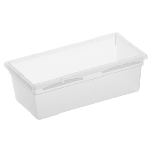 Transparente Rotho Aufbewahrungsbox, 15x8 cm, für Schubladen Ordnung.
