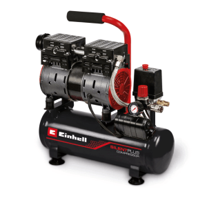 Einhell Compresseur TE-AC 6 Silent : Compresseur silencieux sans huile avec manomètre et réducteur de pression.