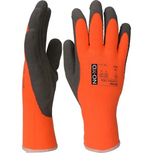 Guanto invernale OX-ON Comfort 3306, arancio-grigio, taglia 7. Abbigliamento da lavoro caldo per giorni freddi.