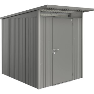Casetta da giardino in metallo Biohort AvantGarde A2, grigio quarzo metallizzato, con porta standard. Casetta per giardino.
