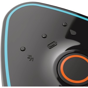 Gros plan : unité de commande d’irrigation Gardena 9 V Bluetooth avec indicateurs d’état.