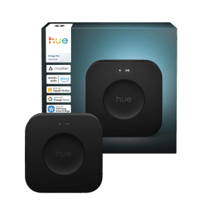 Philips Hue Bridge Pro noire pour contrôle d'éclairage intelligent, sans fil.