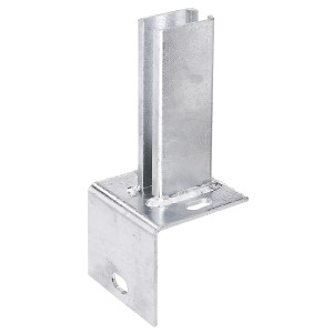 Support de poteau galvanisé Gah Alberts pour poteaux de clôture, panneaux à double barre.