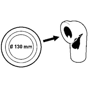Manchon en caoutchouc blanc, Ø 130 mm pour tuyau d'évacuation WC. Raccord pour installation sanitaire.