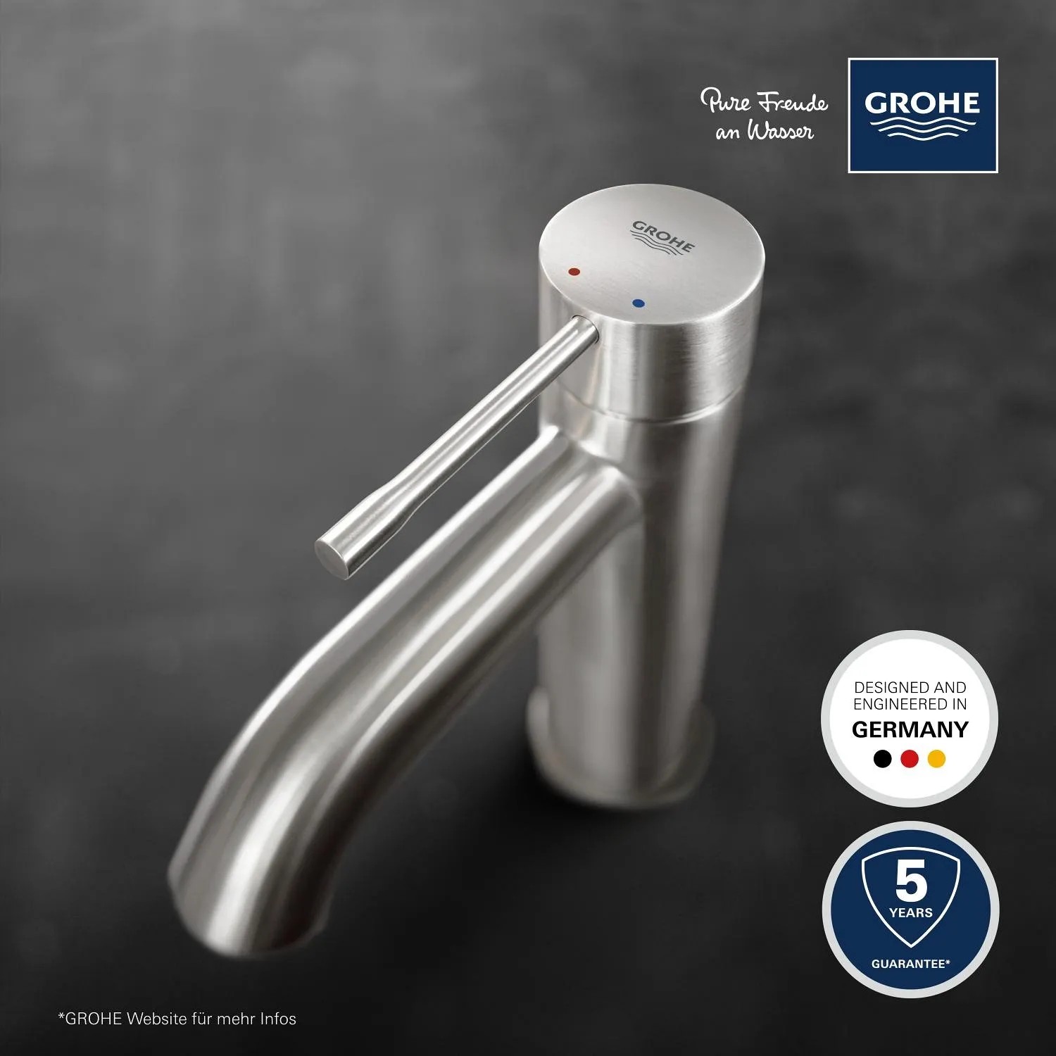 Grohe Einhebel-Waschtischarmatur Essence S-Size Supersteel kaufen