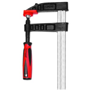 Morsetto di sicurezza Technocraft 600x120 mm, utensile di serraggio con manico rosso e nero.
