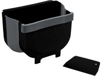 Wenko Black Outdoor Kitchen Tür-Abfalleimer Fago Schwarz 5 l