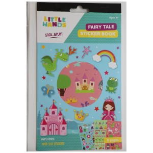Glorex Stickerbuch Fairy Tale mit Märchenmotiven wie Drachen, Prinzessinnen und Schlössern.
