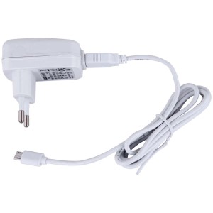 Netzteil für Globo LED-Tischleuchte Pia, weiß mit Kabel und Stecker.