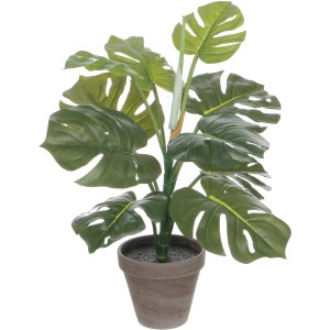 Mica Decorations pianta artificiale Monstera, alta 48 cm, in vaso di terracotta. Pianta decorativa.