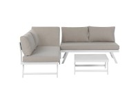 Beliani Lounge-Set Coccorino 5-Sitzer Modular Aluminium Weiss