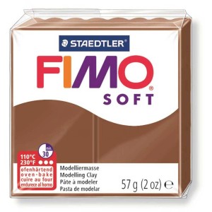 Fimo Soft Pâte à modeler Caramel, 57g, cuisson au four. Idéal pour les projets créatifs.