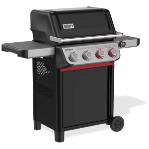 Weber Spirit EX-425 barbecue a gas, in ghisa smaltata, nero, con 4 bruciatori e mobiletto.