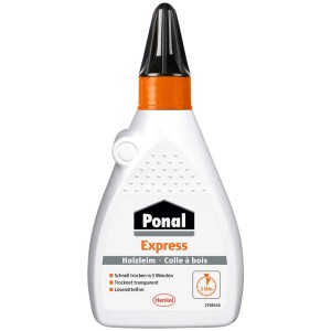 Flacone di colla per legno Ponal Express, 120g, per incollaggi rapidi in interni.