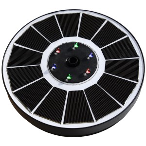 Heissner Set pompa solare per laghetto: isola solare galleggiante con illuminazione LED e giochi d'acqua.