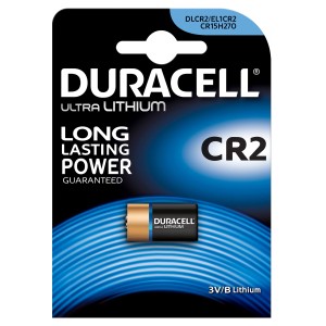 Batteria al litio Duracell Ultra CR2, 3V, per dispositivi elettronici.