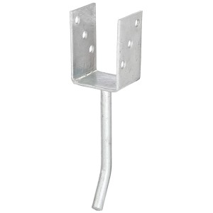 Supporto per pali a U con tassello in pietra, zincato a caldo, per pali da 70 mm. Ideale per strutture in legno da esterno.