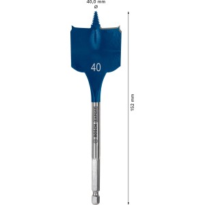 Bosch Flachfräsbohrer Expert Self Cut Speed, 40 mm, blau-silber.