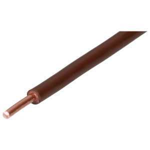 Fil en T marron, Ø 2,5 mm, longueur 100 m pour installations électriques intérieures.