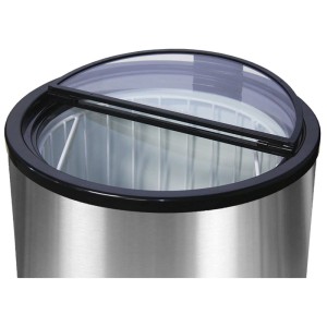 Kibernetik Party-Cooler KS40M: mobiler Standkühlschrank, Chrom-Schwarz, transparenter Klappdeckel, 41 l.