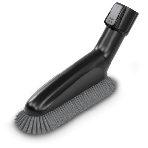 Spazzola morbida Kärcher nera per aspirapolvere a batteria, ideale per superfici delicate.