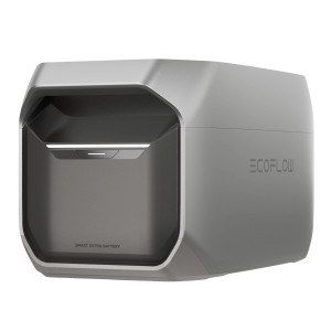 Batterie d'extension Ecoflow Delta 3, 1024 Wh, grise. Batterie supplémentaire pour systèmes solaires.