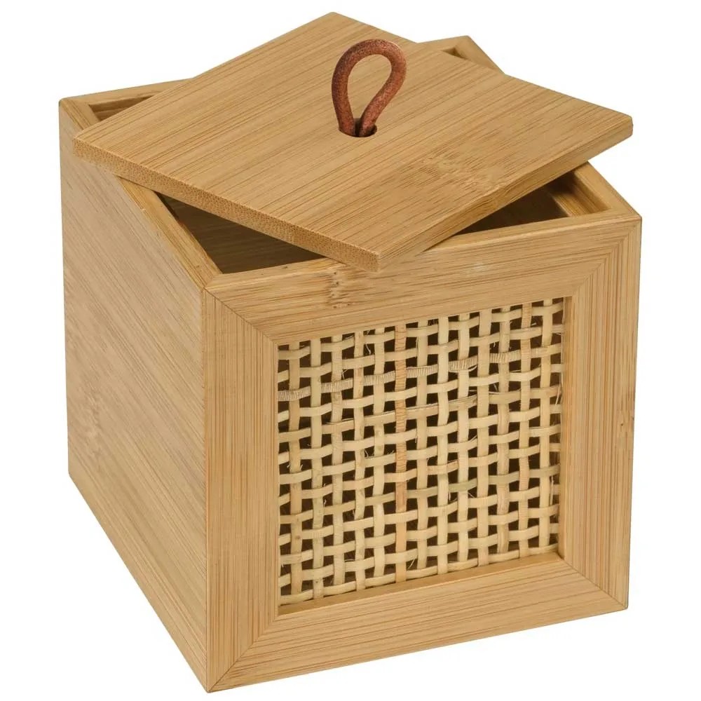 Wenko Badbox mit Deckel Allegre Bambus Natur Gr. S (HxBxT) 9 x 9 x 9 cm