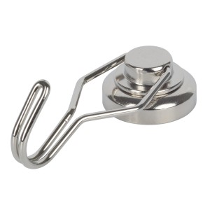 Fix-o-moll Aimant en pot néodyme, lot de 2, 50mm, avec crochet pivotant, idéal pour les aides ménagères.