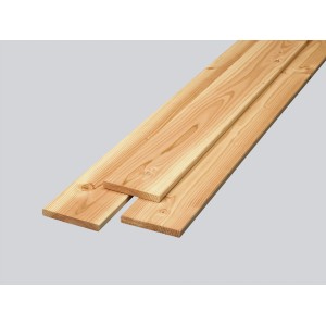 Planche douglas à bords lisses, 18x145 mm, pour terrasse, clôture ou façade.