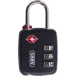 Abus Zahlenschloss 146TSA/30 B, Vorhängeschloss mit TSA-Zylinder, 3-stelliger Code, für Gepäck.