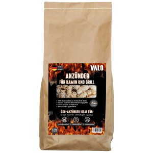 Allume-feu Valo 2,5 kg en matériaux naturels pour cheminée et barbecue. Facile à allumer et écologique.