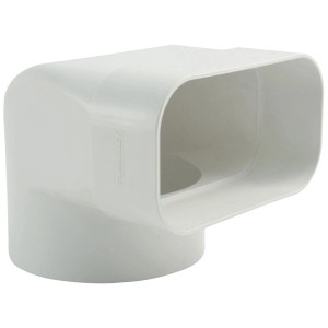 Curva a 90° bianca per tubo di ventilazione con raccordo Ø 150 mm per cappe aspiranti.