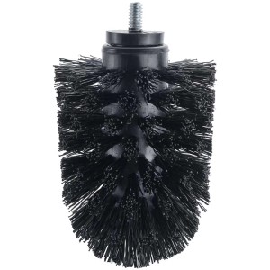 Schwarzer Diaqua WC-Ersatzbürstenkopf, 7 cm Durchmesser.