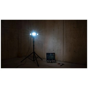 Steffen Treppiede telescopico Worklight, alluminio, nero. Faro da lavoro a LED su treppiede.