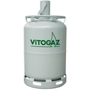 Ricarica di propano grigia da 10,5 kg di Vitogaz per grill, stufa e altro.
