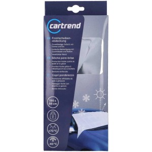 Cartrend Frontscheibenabdeckung, silbern, 195x66cm, für Frostschutz und Hitzeschutz.