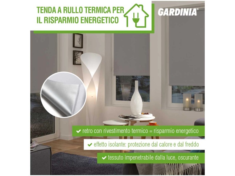 Gardinia Tenda a rullo oscurante Thermo Righe Bianco 92 x 180 cm