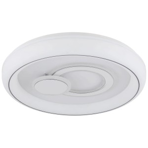 Plafonnier LED moderne et rond Ruiz, blanc mat, Ø 48 cm, 48 W, avec température de couleur réglable.