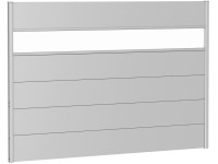 Biohort Wandpaneel Sichtschutz m. Acrylglas 200 cm x 135 cm Silber-Metallic