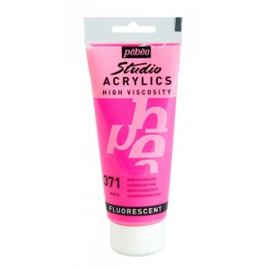 Pébéo Acrylique Studio Acrylics rose fluorescent, tube de 100 ml.