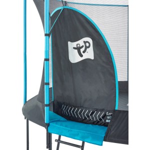 Dettaglio: Trampolino da giardino TP Toys Genius blu e nero (Ø 427 cm) con ingresso IGLOO.