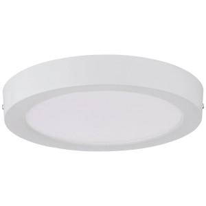 Plafonnier LED rond blanc Eglo Idun-E avec lumière blanc chaud.